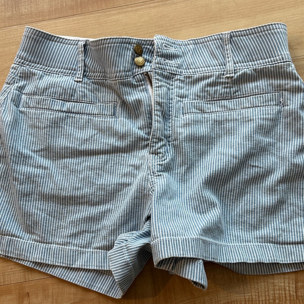 Draper James High Waist Pinstripe Shorts